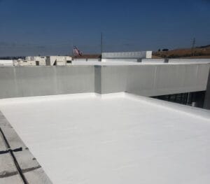 Commercial Roofing GAF HD Reflector Birchwood Shingles and GE Silicone project at Vallejo, CA, USA