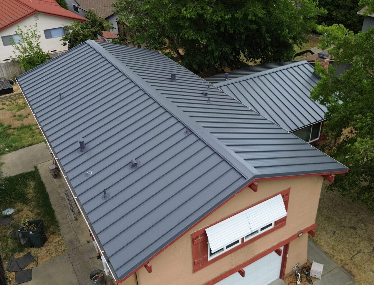 metal panel metal paneling standing seem metal roof replacement new roof re-roof roofing contractor roofing company roofer reroof local roofer Fairfield Suisun Benicia Vallejo Rio Vista Concord Dixon Davis Woodland