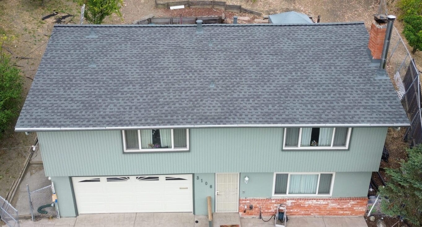 Roof Replacement GAF HDZ Reflector Shingles- Coastal Slate project Naomi Court, Pinole